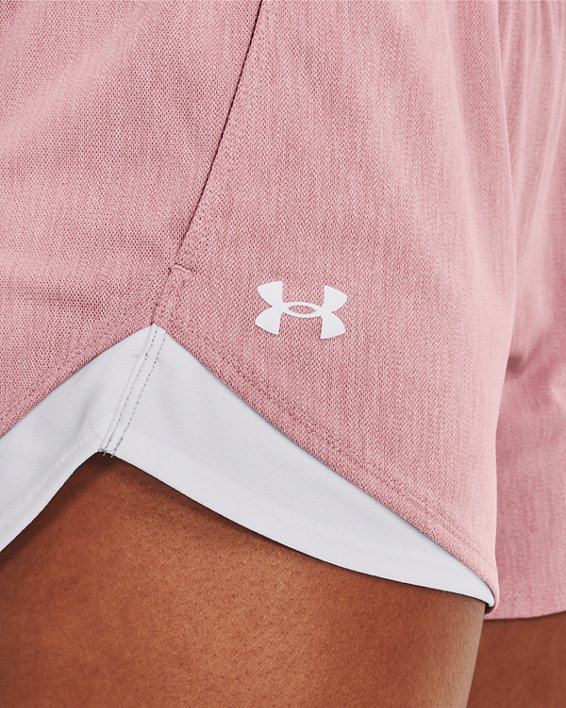 กางเกงขาสั้น UA Play Up Shorts 3.0 Twist สำหรับผู้หญิง in Pink image number 3